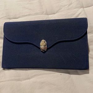Vintage Navy fabric clutch